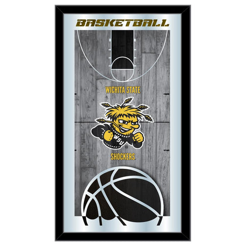 Wichita State Shockers HBS Basketball gerahmter Wandspiegel aus Glas zum Aufhängen (66 x 38 cm) – Sporting Up