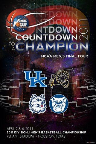 póster impreso de baloncesto universitario con logotipos del equipo de la Final Four de la NCAA 2011 (24 x 36) - Sporting Up
