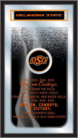 Achetez le miroir Fight Song des Cowboys de l'Oklahoma State Holland Bar Tabouret Co. (26" x 15") - Sporting Up