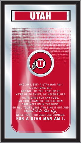 Utah Utes Holland Bar Taburete Co. Espejo de canción de lucha (26" x 15") - Sporting Up