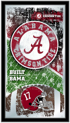 Alabama Crimson Tide HBS Miroir mural en verre suspendu avec cadre de football (26"x15") - Sporting Up