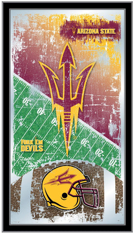Handla Arizona State Sun Devils HBS Fotbollsram hängande glasväggspegel (26"x15") - Sporting Up