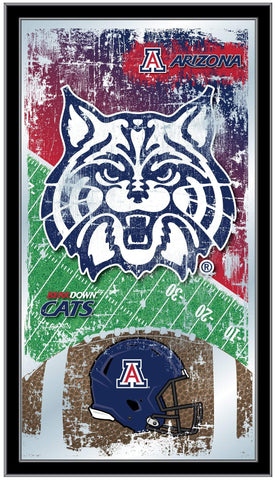 Arizona Wildcats HBS blå fotbollsram hängande glasväggspegel (26"x15") - Sporting Up