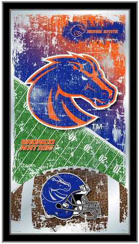 Shop Boise State Broncos HBS Football Framed Hanging Glass Wall Mirror (26"x15") - Sporting Up