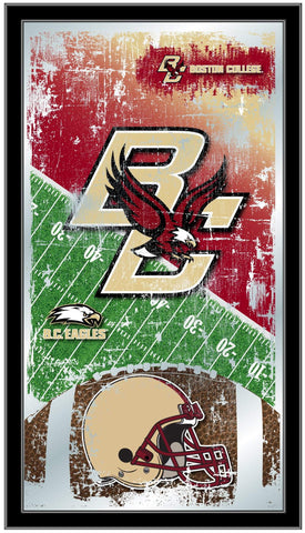 Shop Boston College Eagles HBS Football Framed Hanging Glass Wall Mirror (26"x15") - Sporting Up