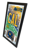 Espejo de pared de vidrio colgante con marco de fútbol americano HBS Golden Bears de California (26 "x 15") - Sporting Up