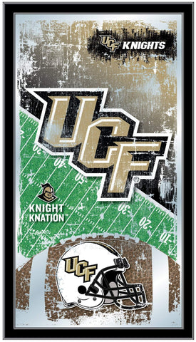 UCF Knights HBS svart fotbollsram hängande glasväggspegel (26"x15") - Sporting Up