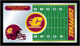 Miroir mural en verre avec cadre de football HBS des Chippewas du centre du Michigan (26"x15") - Sporting Up