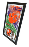 Clemson Tigers HBS Espejo de pared de vidrio colgante con marco de fútbol naranja (26 "x 15") - Sporting Up