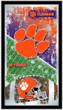 Clemson Tigers HBS Orange Football Framed Hanging Glass Wall Mirror (26"x15") - Sporting Up