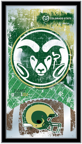 Shop Colorado State Rams HBS Football Framed Hanging Glass Wall Mirror (26"x15") - Sporting Up