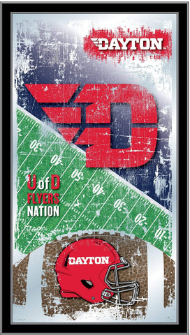 Handla Dayton Flyers HBS Röd fotbollsram hängande glasväggspegel (26"x15") - Sporting Up