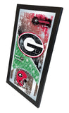 Georgia Bulldogs HBS Red Football Framed Hanging Glass Wall Mirror (26"x15") - Sporting Up