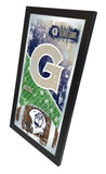 Georgetown Hoyas HBS Espejo de pared de vidrio colgante con marco de fútbol azul marino (26 "x 15") - Sporting Up