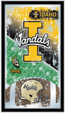 Idaho Vandals HBS svart fotbollsram hängande glasväggspegel (26"x15") - Sporting Up