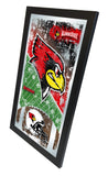 Miroir mural en verre suspendu avec cadre de football HBS des Redbirds de l'Illinois State (26"x15") - Sporting Up