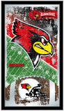 Illinois State Redbirds HBS Espejo de pared de vidrio colgante con marco de fútbol (26 "x 15") - Sporting Up