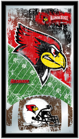 Shoppen Sie den hängenden Wandspiegel „Illinois State Redbirds HBS Football“ mit Rahmen aus Glas (66 x 38 cm) – Sporting Up