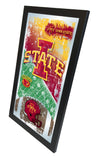 Miroir mural en verre suspendu avec cadre de football Iowa State Cyclones HBS (26"x15") - Sporting Up