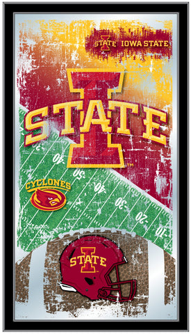 Iowa State Cyclones HBS Football Framed Hanging Glass Wall Mirror (26"x15") - Sporting Up