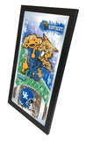 Kentucky Wildcats HBS Espejo de pared de vidrio colgante con marco de fútbol azul (26 "x 15") - Sporting Up