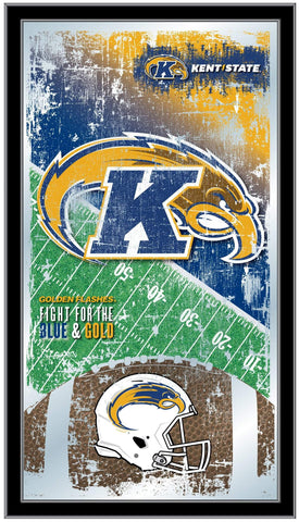 Shop Kent State Golden Flashes HBS Football Framed Hang Glass Wall Mirror (26"x15") - Sporting Up
