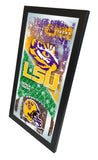 Miroir mural en verre suspendu avec cadre de football violet LSU Tigers HBS (26 "x 15") - Sporting Up