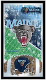 Maine Black Bears HBS Espejo de pared de vidrio colgante con marco de fútbol (26 "x 15") - Sporting Up