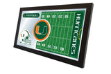 Miami Hurricanes HBS Football Framed Hanging Glass Wall Mirror (26"x15") - Sporting Up