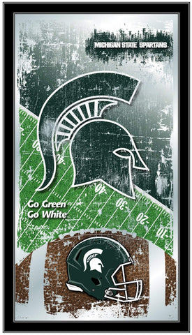 Michigan State Spartans HBS Football Framed Hanging Glass Wall Mirror (26"x15") - Sporting Up