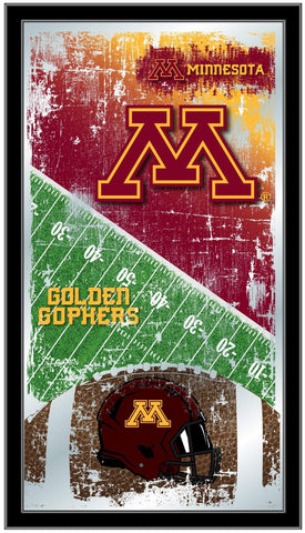 Compre Espejo de pared de vidrio colgante con marco de fútbol americano Minnesota Golden Gophers HBS (26 x 15 pulgadas) - Sporting Up