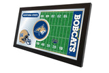 Montana State Bobcats HBS Espejo de pared de vidrio colgante con marco de fútbol (26 "x 15") - Sporting Up