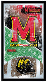 Maryland Terrapins HBS Fotbollsram hängande glasväggspegel (26"x15") - Sporting Up