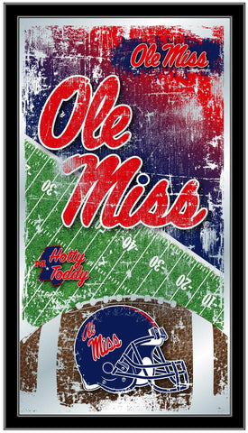 Shop Ole Miss Rebels HBS Blue Football Framed Hanging Glass Wall Mirror (26"x15") - Sporting Up