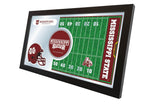 Mississippi State Bulldogs HBS Espejo de pared de vidrio colgante con marco de fútbol (26 "x 15") - Sporting Up