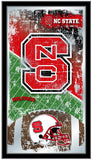 NC State Wolfpack HBS Fotbollsram hängande glasväggspegel (26"x15") - Sporting Up