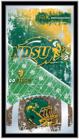 North Dakota State Bison HBS Fotbollsram hängande glasväggspegel (26"x15") - Sporting Up