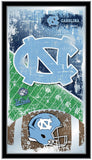 North Carolina Tar Heels HBS Espejo de pared de vidrio colgante con marco de fútbol (26 "x 15") - Sporting Up