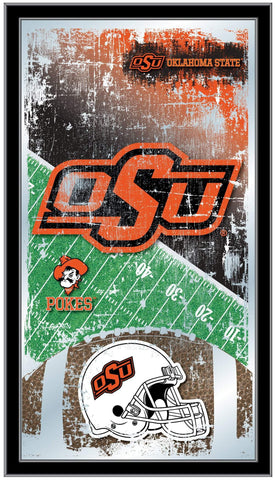 Oklahoma State Cowboys HBS Fußball-Wandspiegel zum Aufhängen aus Glas (66 x 38,1 cm) – Sporting Up