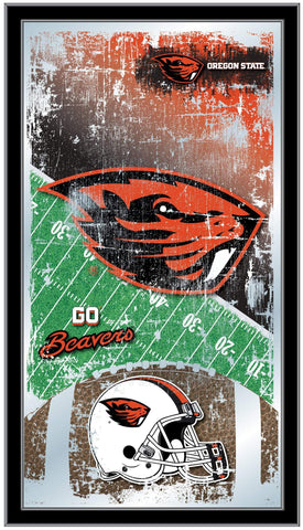 Shop Oregon State Beavers HBS Football Framed Hanging Glass Wall Mirror (26"x15") - Sporting Up