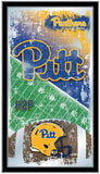 Pittsburgh Panthers HBS Espejo de pared de vidrio colgante con marco de fútbol americano (26 "x 15") - Sporting Up