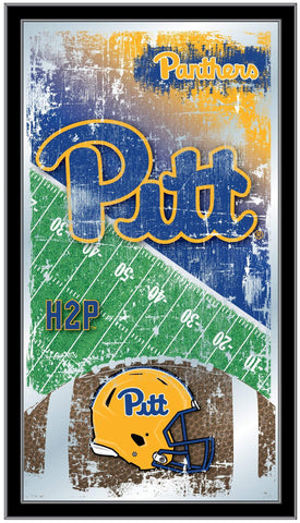 Shop Pittsburgh Panthers HBS Football Framed Hanging Glass Wall Mirror (26"x15") - Sporting Up