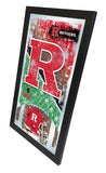 Miroir mural en verre suspendu avec cadre de football Rutgers Scarlet Knights HBS (26"x15") - Sporting Up