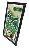 Miroir mural en verre suspendu avec cadre de football HBS des Bulls de Floride du Sud (26"x15") - Sporting Up