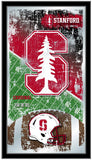 Stanford Cardinal HBS Espejo de pared de vidrio colgante con marco de fútbol rojo (26 "x 15") - Sporting Up