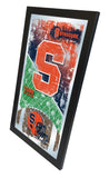 Espejo de pared de vidrio colgante con marco de fútbol azul marino HBS naranja Syracuse (26 "x 15") - Sporting Up