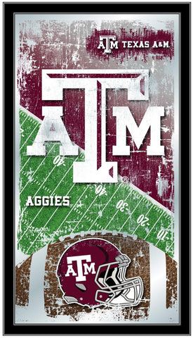 Shop Texas A&M Aggies HBS Miroir mural en verre suspendu avec cadre de football (26"x15") - Sporting Up