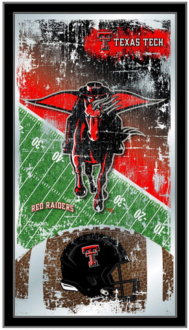 Texas Tech Red Raiders HBS Fotbollsram hängande glasväggspegel (26"x15") - Sporting Up