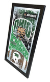 Ohio Bobcats HBS Wandspiegel aus grünem Fußball-Rahmen zum Aufhängen aus Glas (66 x 38 cm) – Sporting Up
