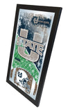 Espejo de pared de vidrio colgante con marco de fútbol americano Utah State Aggies HBS (26 x 15 pulgadas) - Sporting Up